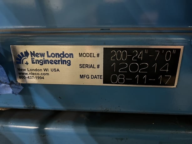 23.5" wide x 7' long, New London #200-24-70, horizontal conveyor, 2017 - Image 2