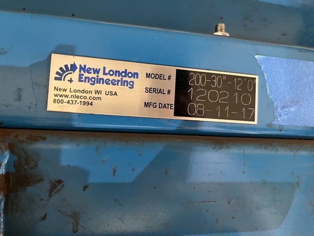 30" wide x 11.75' long, New London #200-30-120, horizontal conveyor, 230/460 V., .33 HP Baldor motor, 2017 - Image 6
