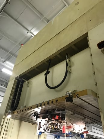 112 Ton, Amino #DSP-100Y, hydraulic down acting spotting press, 67" stroke, 87" DL, 20" Shut Height, 2008 - Image 5