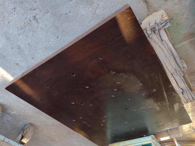 59-1/4" x 48" x 3", Steel floor plate, w/ through holes - Image 1
