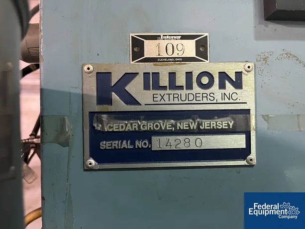 1.25" Killion, Single Screw Extruder, 24:1 L/D, 3 Barrel zones, 5 HP, 180 V, w/ Bath - Image 3