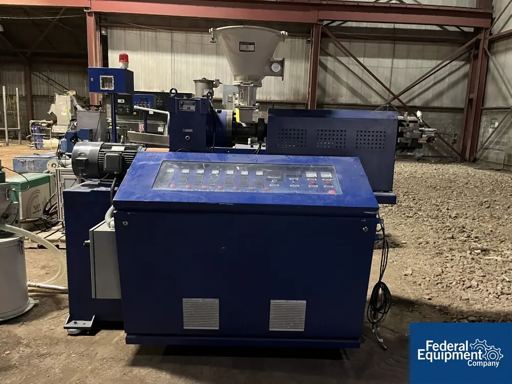 1.6" Cissco Machinery #ABS-40/28, strand extrusion line w/ single screw extruder, 28:1 L/D, 10 HP, 112' L - Image 5