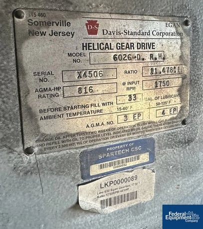 6" Davis-Standard/Berringer, Water Ring Pelletizing Line, 44:1 L/D, 11.478:1 ratio, 600 GPM, 7.5/400 HP - Image 2
