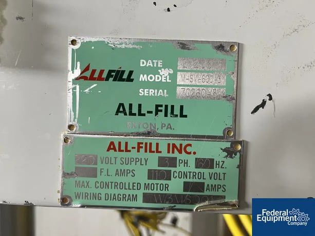 All-Fill #M-SV-600-3, Single Head Powder Filler, 220 V, 2007 - Image 2
