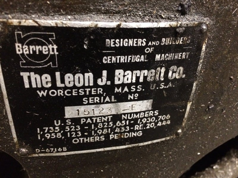 Barrett #151-E, chip separator, 18" chip wringer, AC motors & controls - Image 1