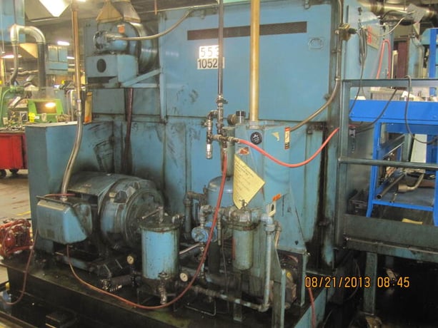 National #164, 4 die high speed nut former, 200 PPM, air clamping on feed rolls, 1988 - Image 7