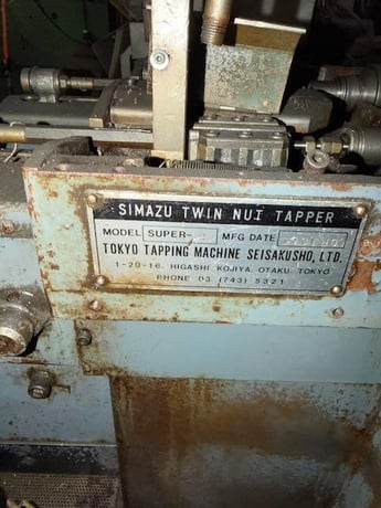 3/16" Shimazu #Super-2F, twin spindle nut tapper, 80-100 PPM, hopper, magnetic chip separator, 1990 - Image 7