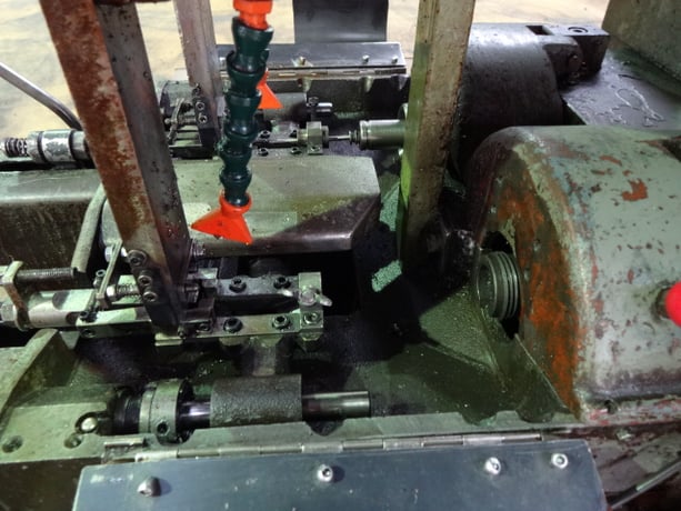3/16" Shimazu #Super-2F, twin spindle nut tapper, 80-100 PPM, hopper, magnetic chip separator, 1990 - Image 8