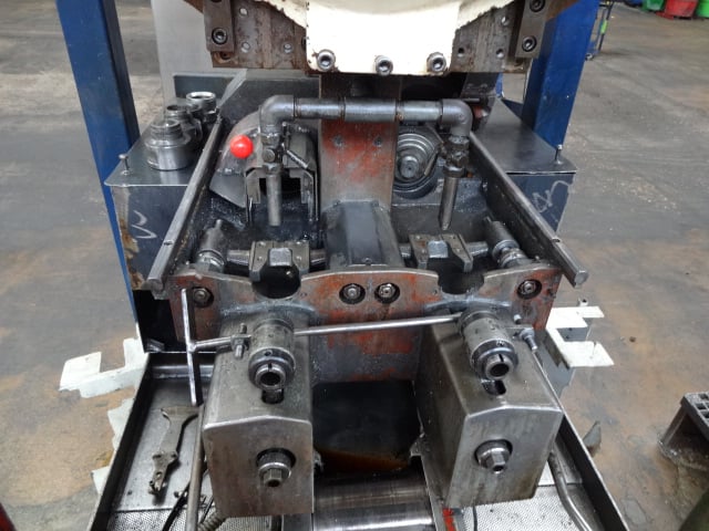 3/8" Shimazu #Super-3F, twin spindle nut tapper, 80-100 PPM, hopper, magnetic chip separator, 1989 - Image 8