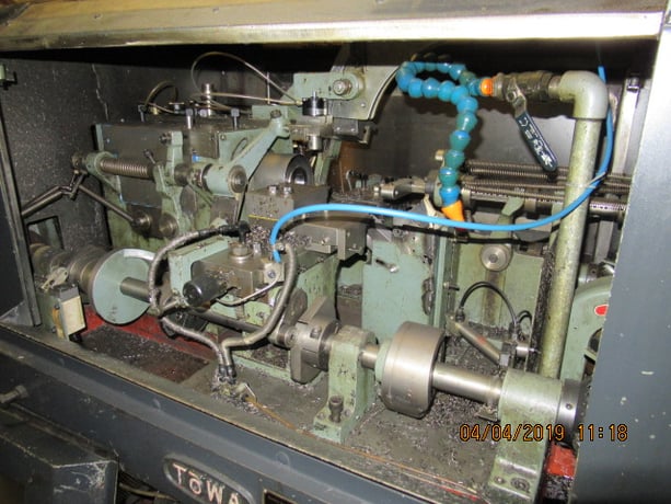 .74" Towa #TO-3B, shaver, 7-30 PPM, 21" vibratory bowl, collet spindle, cross slide tool holder - Image 5