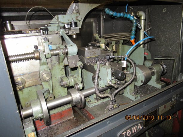 .74" Towa #TO-3B, shaver, 7-30 PPM, 21" vibratory bowl, collet spindle, cross slide tool holder - Image 7