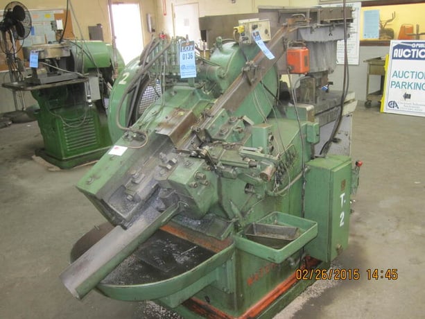 1/4" x 2" Waterbury-Farrel #10, automatic incline thread roller, 150 PPM, 36" vibratory bowl & stand - Image 1
