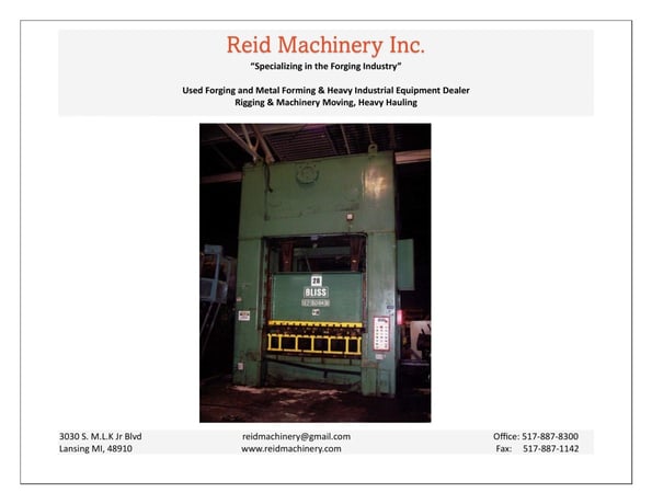 350 Ton, Bliss #SE2-84-36, mechanical press, 16" stroke, 36" Shut Height, 12" slide adjust, 22 SPM - Image 1