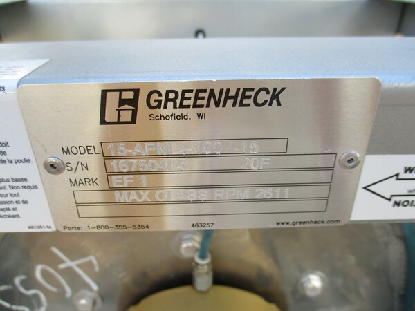 Greenheck #15-APM-4-100, fan/blower/plenium., 1.5 HP - Image 4