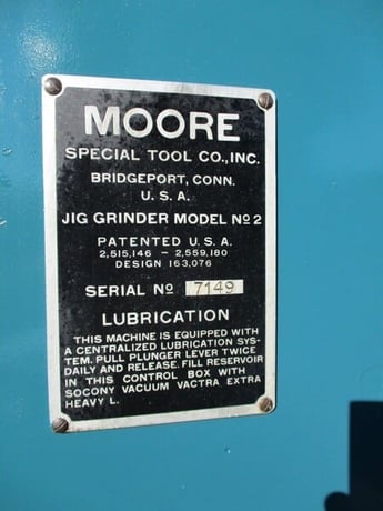 Moore #2, jig grinder, 10" x19"table, 10-1/2"x16-1/2"table movement, 3-5/8" spindle, 0-120 stroke - Image 8