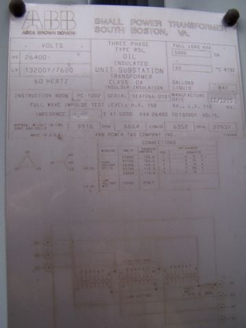 5000 kVA, 26400 Delta Primary, 13200/7620 WYE Secondary, ABB Substation - Image 2