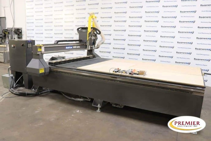 Multicam #3000-Series, CNC Router, 3-Axis, 60" width x 120" L table, 32000 RPM, 16.9 HP, 8 Station, 2008 - Image 1
