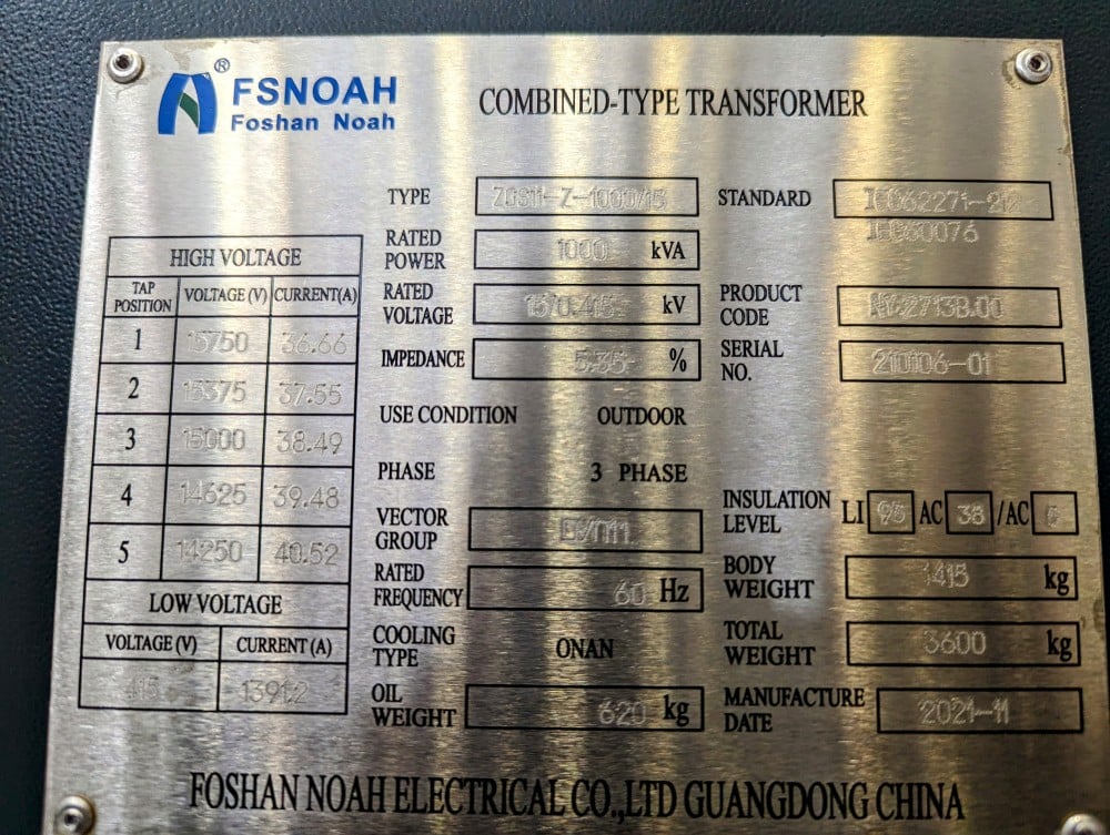 1000 KVA 15000 Delta Primary, 415Y/240 Secondary, 3 phase, Padmount Transformer - Image 1