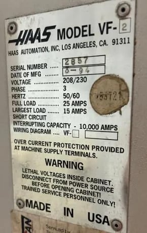 Haas #VF-2, CNC vertical machining center, 20 automatic tool changer, 30" X, 16" Y, 20" Z, 1000 RPM, 40 - Image 9