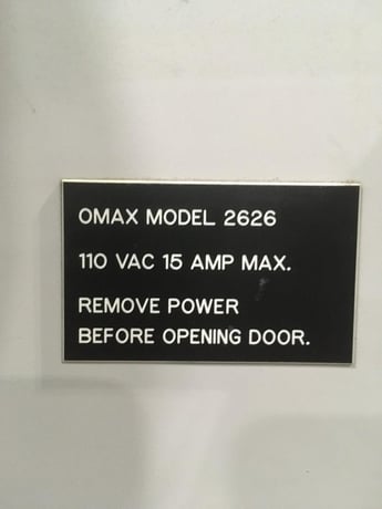 Omax #2626, waterjet cutters, 26" x 26" cutting area, 40000 psi pump pressure, 20 HP, hopper, 2002 - Image 9