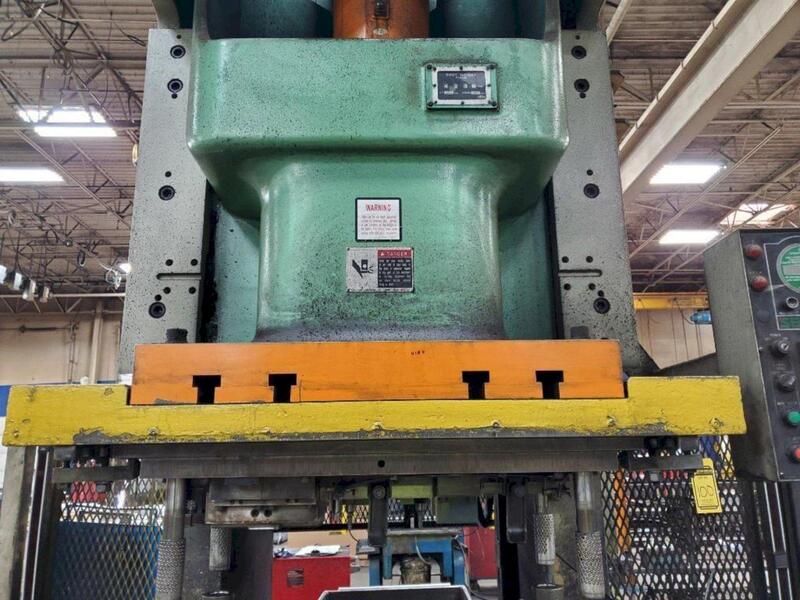 220 Ton, Seyi #SN1-220, single crank gap press, 8.66" stroke, 17.72" Shut Height, 4.33" adj., 25-55 SPM - Image 6