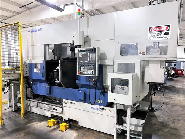 Muratec #MW400, dual spindle turning center,dual 3-jaw 15" chucks,dual 8-position turrets, 3500 RPM, 40 - Image 1
