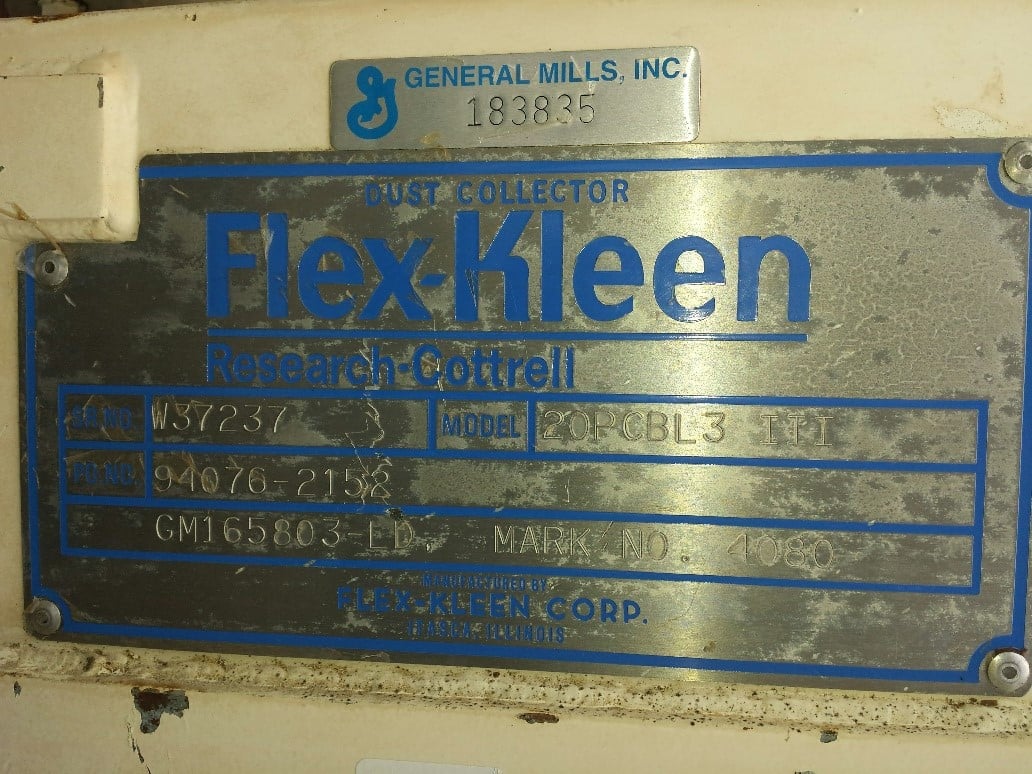 12 sq.ft., Flex-Kleen #20-PCBL3-III, Baghouse Dust Collector, 18" dia. x 56" straight side w/18" cone bottom - Image 8