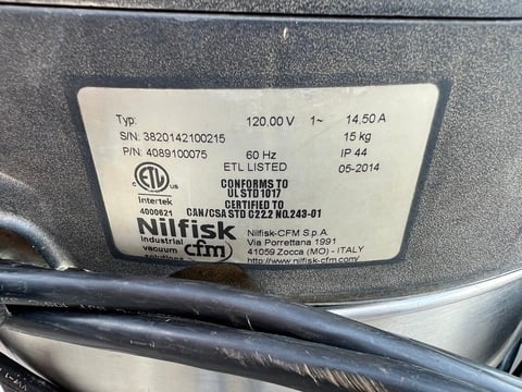 Nilfisk Industrial Vacuum #S2, Dust Collector, 50 liter tank, 2.75" vacuum hose connection, 120 V, 1 Ph. - Image 5