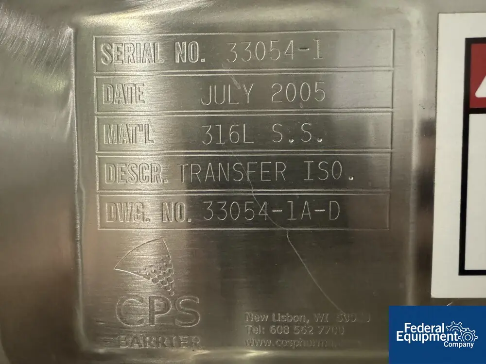 CPS Barrier Isolator, on casters, 316L stainless steel, S/N 33054-1, 2005 - Image 2