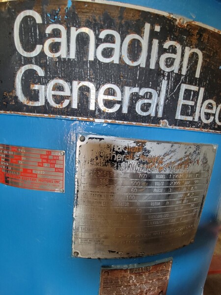 500 HP 900 RPM Canadian General Electric, Frame 760, 2300 volts, synchronous motor, electrically OK - Image 7