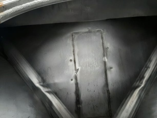 25 cu.ft., Flo-Bin, Tote Tank, Stainless Steel, 190 gallon, 45" x 46" x 10" striaght side, 280" deep cone - Image 8