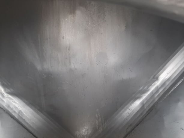 25 cu.ft., Flo-Bin, Tote Tank, Stainless Steel, 190 gallon, 45" x 46" x 10" striaght side, 280" deep cone - Image 9