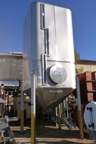 950 cu.ft., Bin, Stainless Steel, 8' x 8' x 14' straight side, 45 deg. Cone, 4' discharge, 30" side manway - Image 1