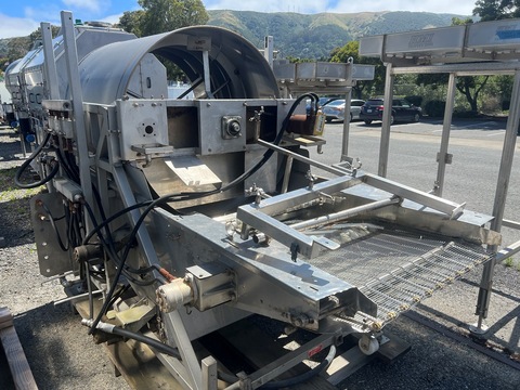 Nothum #FD-40, Stainless Steel Barrel Breader, 45" diameter x 48" L rotating chamber, (2) 25" L top & 50" L - Image 1