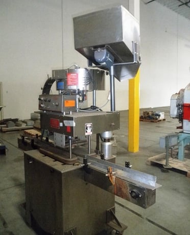 Kaps-All #B, Capper, 4.5" width x 8' L belt, w/ Stainless Steel hopper - Image 1
