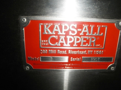 Kaps-All #B, Capper, 4.5" width x 8' L belt, w/ Stainless Steel hopper - Image 6