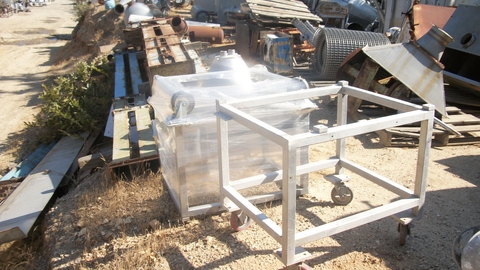 Stainless Steel Cart Frame on Casters, 24" width x 30" L x 25" tall, 1-1/2" sqauare tubing frame - Image 1