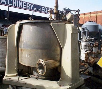 42" x 24" Western States #ISSC, Perforate Basket Centrifuge, 9 cu.ft. Solids capacity, Stainless Steel, 30 HP - Image 1