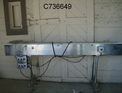 2.75" wide x 7' long, TL Systems, Stainless Steel Belt Conveyor, 12" diameter Accumulation table, 115 V - Image 4