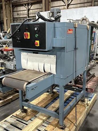 Shanklin #T-7F, shrink tunnel with teflon, variable speed conveyor w/casters - Image 1