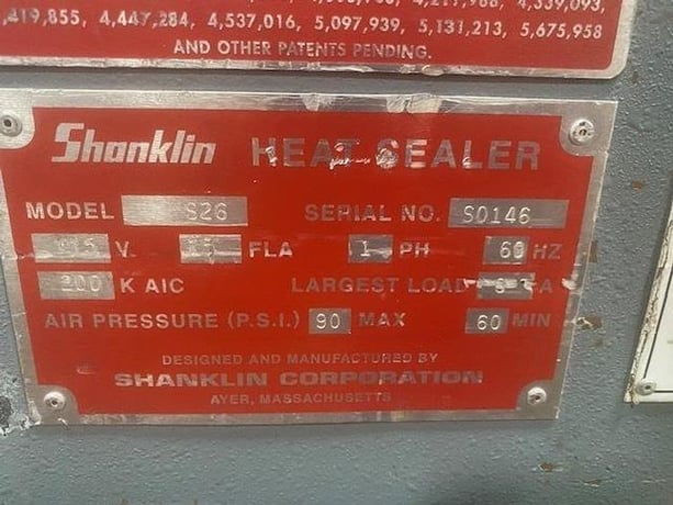 Shanklin #S-26, semi-automatic L-bar sealer,high production,adjustable film inverting head - Image 2