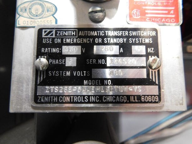 260 Amp. Zenith ZTS26E-5AAEHLLRTUW-VS Automatic Transfer Switch, 480 Volts - Image 5