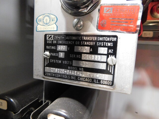 225 Amp. Zenith ZTS22E-5AAEHLLRTUW-VS Automatic Transfer Switch, 480 Volts - Image 5