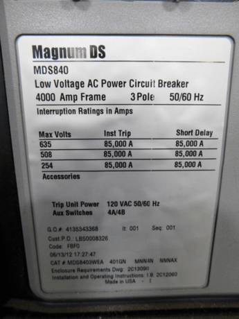 Eaton, 3R Switchgear with 2500 KVA transformer & capacitor bank, 4000 amps - Image 6
