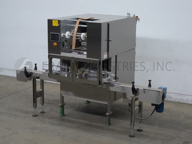 Styrotech #STL550, automatic, stretch sleever, 10-30 containers per minute, mounted on heavy duty frame with - Image 1