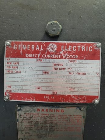 700 HP 850/1700 RPM General Electric General Electrc, DC motor, shunt wound, electrically OK, 500 VA - Image 1