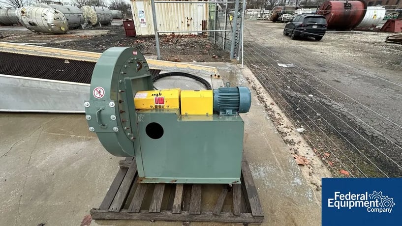 New York Blower #ARR-8, Pressure Blower, Carbon Steel, 5 HP, 230/460 volt xp motor, 8" inlet, 6" outlet - Image 1