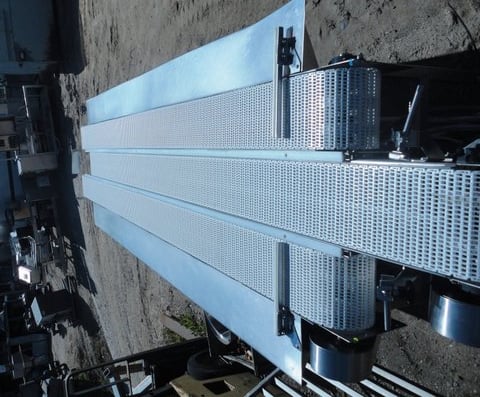 7.75" wide x 11'/10.67' long, Pacific Conveyor, Plastic Mesh Belt Triple Conveyor System, (1) 11' L & (2) 10' - Image 3