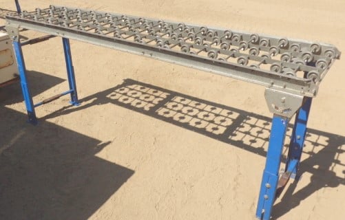 18" wide x 7' long, Skate Wheel Conveyor, Aluminum, 3" center-to-center roller spacing, 2" diameter Wheel - Image 1