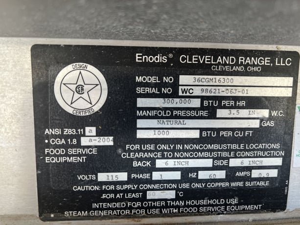 Cleveland #36-CGM-16-300-ConvectionPro-XVI, Dual Chamber Steamer w/Boiler base, 27-/2" L x 13-3/4" H x - Image 8